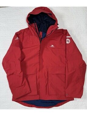 Viking Expedition Cruise IAATO AECO Waterproof Hooded Jacket Mens Medium Red